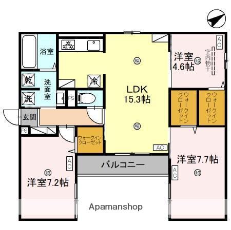 ヴィラフェリシテ(3LDK/2階)の間取り写真