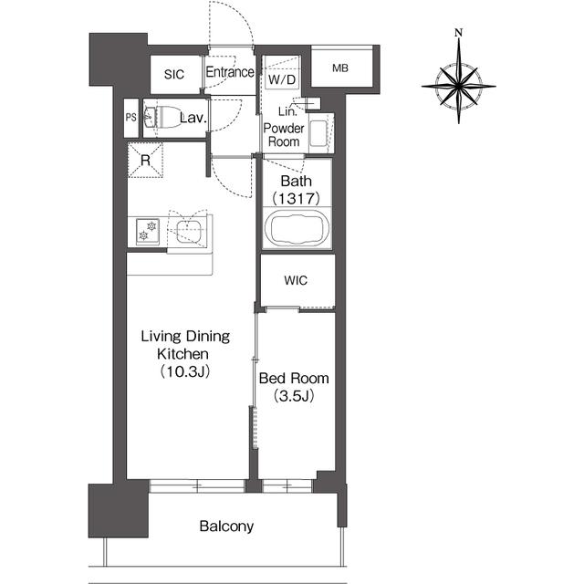 コンフォリア新大阪宮原Q(1LDK/2階)の間取り写真