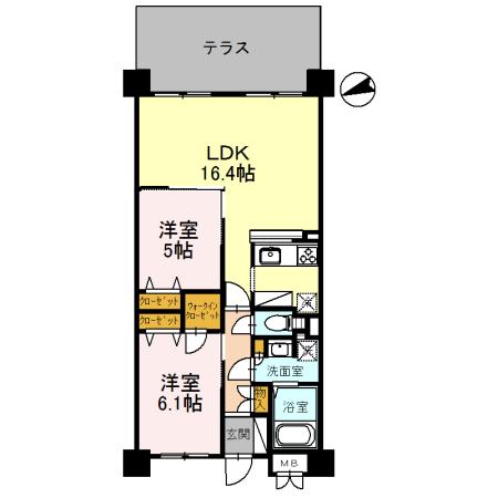 ラ・メゾンMS3(2LDK/1階)の間取り写真