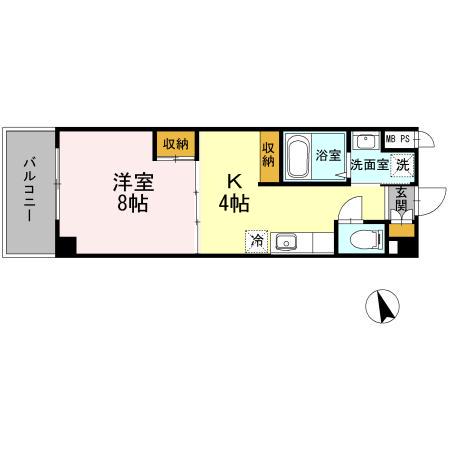 シーガルマンションⅡ(1K/2階)の間取り写真