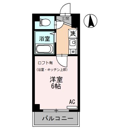 ユーサンハイライズマンション(1K/4階)の間取り写真