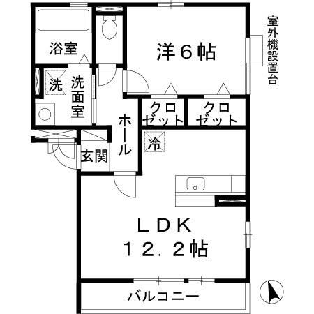 リヴィエール諏訪森(1LDK/3階)の間取り写真
