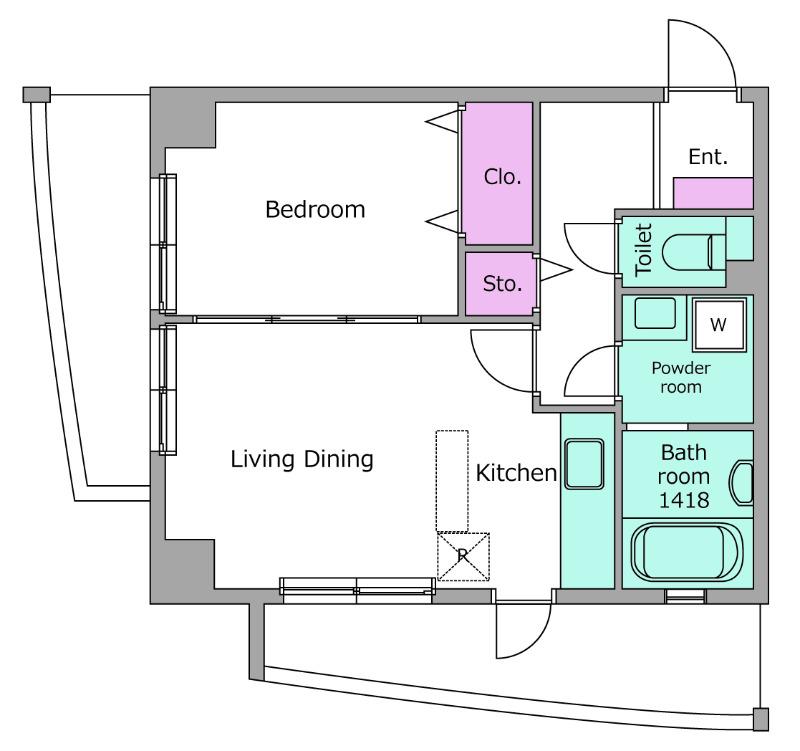 キャニスコート上新庄(1LDK/6階)の間取り写真