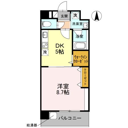 リヴェール鳳(1DK/5階)の間取り写真