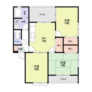 エステ-トピアタナカI(3DK/1階)の間取り写真