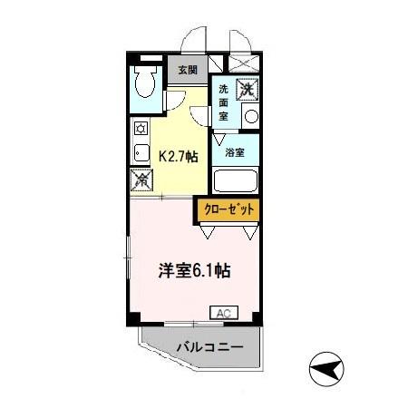 クレアール(1K/3階)の間取り写真