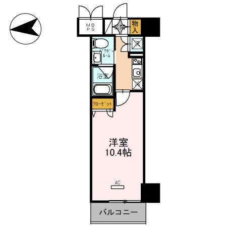 フェニックスレジデンス堺東(1K/14階)の間取り写真