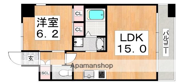 プレジオ帝塚山(1LDK/7階)の間取り写真