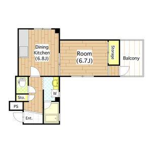 イーストレジデンス永和(1DK/1階)の間取り写真