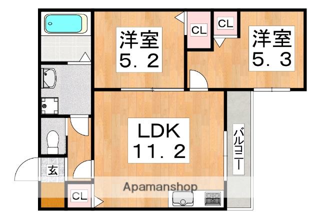 K1阪南町(2LDK/1階)の間取り写真