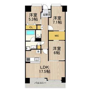 フロンティアタワー難波イースト(3LDK/4階)の間取り写真