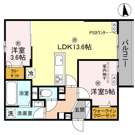 グランピース駒川(2LDK/3階)の間取り写真