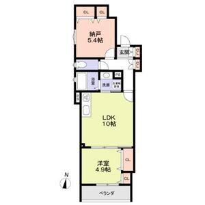 CASA CALMA菱木(1SLDK/1階)の間取り写真