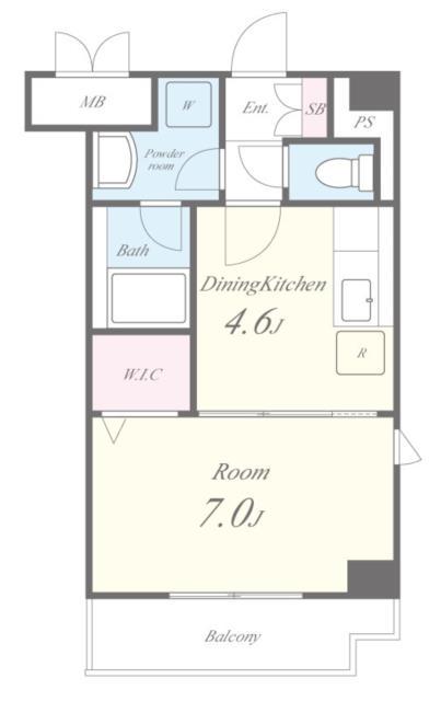 WONTAEK(1DK/4階)の間取り写真