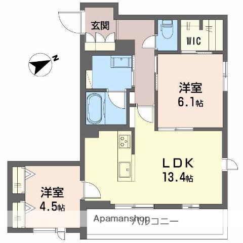 エクリアス浜寺(2LDK/3階)の間取り写真