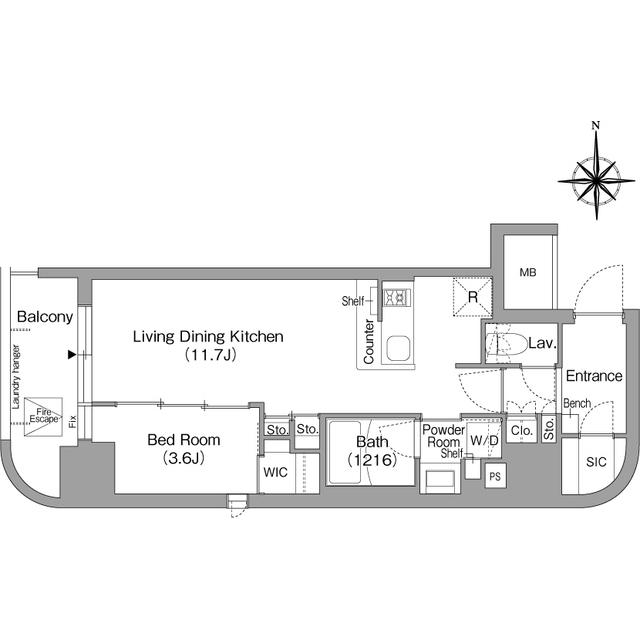 コンフォリア・リヴ北浜淡路町(1LDK/10階)の間取り写真