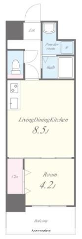 グランパシフィック帝塚山INNOVATION(1LDK/4階)の間取り写真