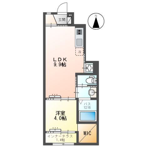 アイリス(1LDK/1階)の間取り写真