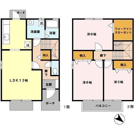 ＧＲＥＥＮ　ＧＡＲＤＥＮ　ＩＮ　ＧＵＭＩＮＯＫＩ　Ｂ棟(3LDK)の間取り写真