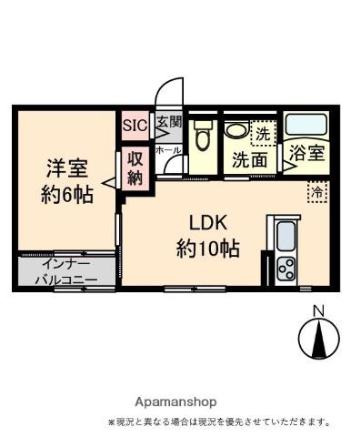 アバンサール(1LDK/2階)の間取り写真