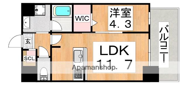 ブループラス針中野(1LDK/2階)の間取り写真