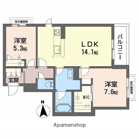 シャーメゾン深江北(2LDK/3階)の間取り写真