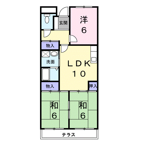 ヴィルフォーレミチハタ(3LDK/1階)の間取り写真