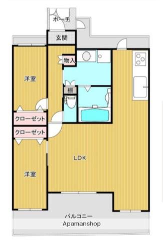 ユニハイム北田辺アクロス(2LDK/8階)の間取り写真