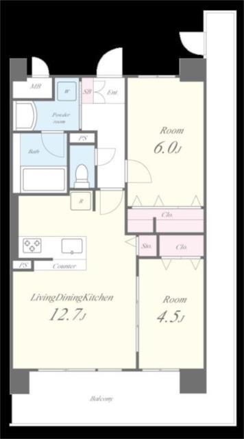 アトリエール堺寺地町(2LDK/10階)の間取り写真