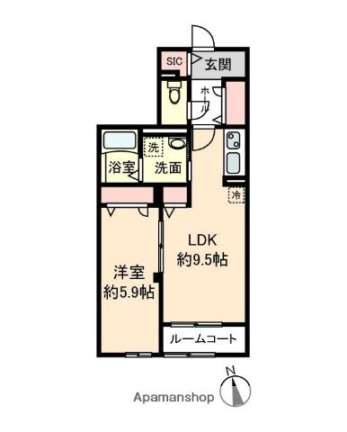 アドバンスグナーデ(1LDK/2階)の間取り写真