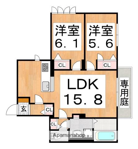 DEMEURE CRECIA Ⅰ(2LDK/1階)の間取り写真