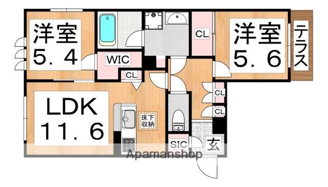 シャーメゾン ル シーニュ(2LDK/1階)の間取り写真