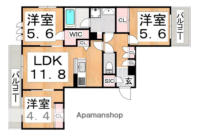 シャーメゾン ル シーニュ(3LDK/2階)の間取り写真
