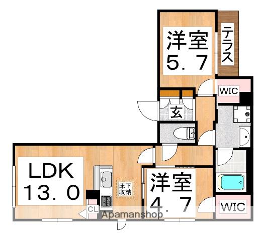 シャーメゾン ル シーニュ(2LDK/1階)の間取り写真