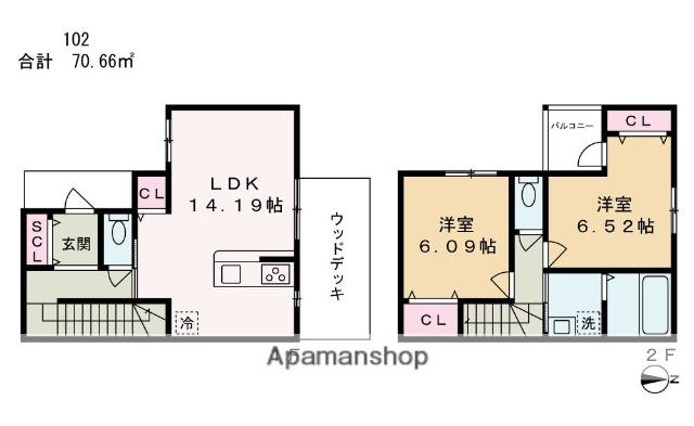 グランぶどうの木(2LDK/1階)の間取り写真