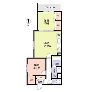 フォレストクリエオーレ枚岡弐番館(1SLDK/1階)の間取り写真