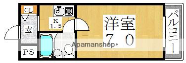 カプコン北田辺マンション(1K/6階)の間取り写真