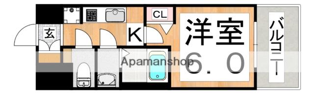 アドバンス大阪クラージュ(1K/4階)の間取り写真