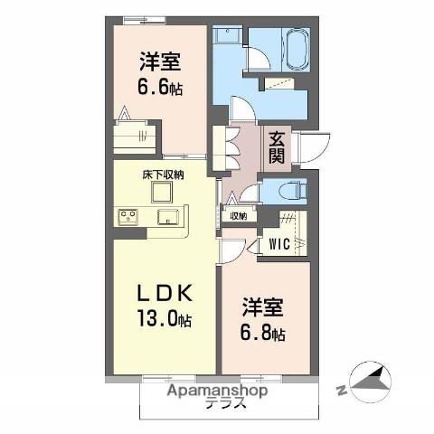 シャーメゾングランノード(2LDK/1階)の間取り写真