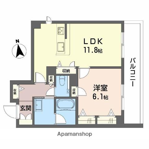 スカイ ウィング(1LDK/4階)の間取り写真