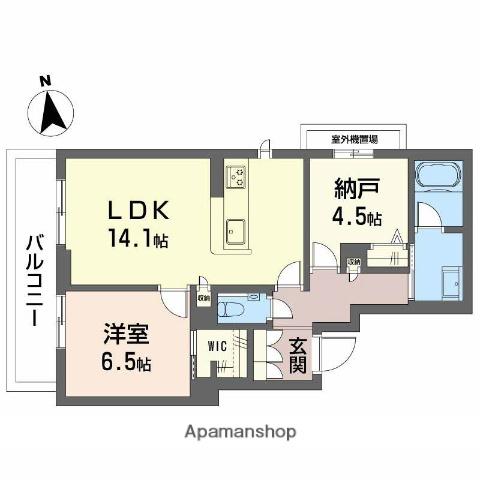 スカイ ウィング(2LDK/4階)の間取り写真