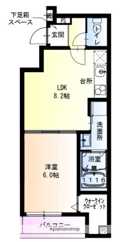 フジパレス加美東Ⅱ番館(1LDK/3階)の間取り写真