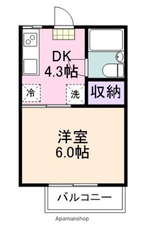 キャッスル 南海(1DK/2階)の間取り写真