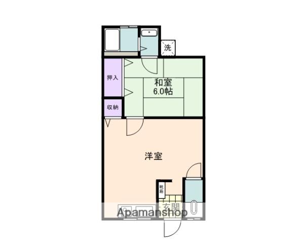 阪南マンション(1DK/1階)の間取り写真