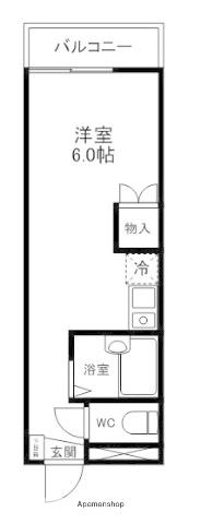 RINON新家B・C棟(ワンルーム/1階)の間取り写真
