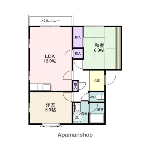 南海電鉄南海本線 尾崎駅 徒歩8分 2階建 築39年(2LDK/1階)の間取り写真
