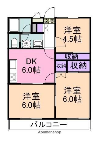 タリアコート阪南(3DK/3階)の間取り写真