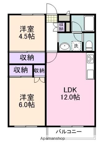 タリアコート阪南(2LDK/1階)の間取り写真