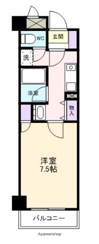 シャルム阪上(1K/3階)の間取り写真