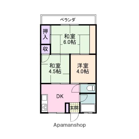 尾崎マンション(3DK/2階)の間取り写真